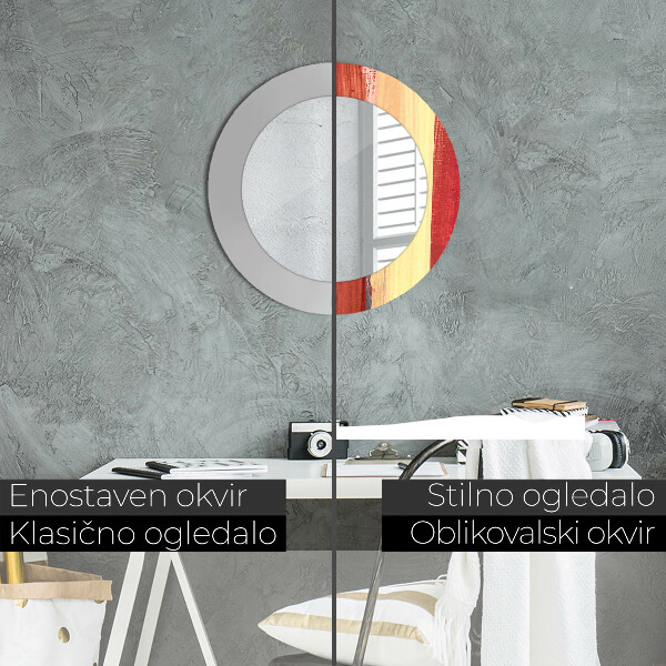 Espejo redondo marco estampado Imagen abstracta