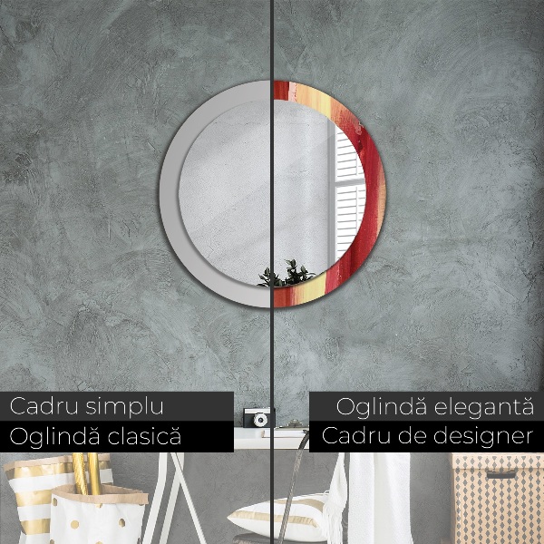 Espejo redondo marco estampado Imagen abstracta