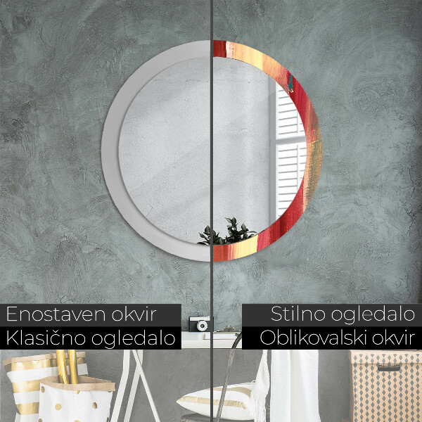 Espejo redondo marco estampado Imagen abstracta