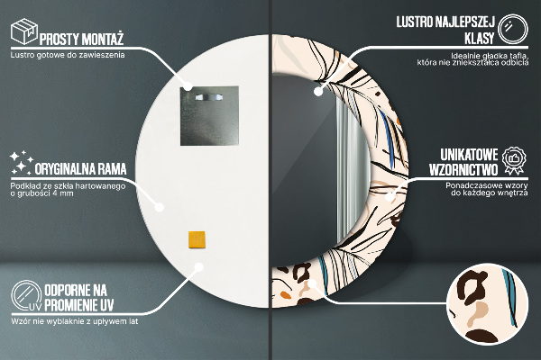 Espejo ścienne decorativo redondo Flores con estampado de jungla