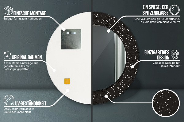 Espejo redondo marco estampado Puntos caóticos