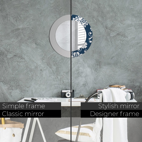 Espejo redondo impreso decorativo redondo Composición de cachemira