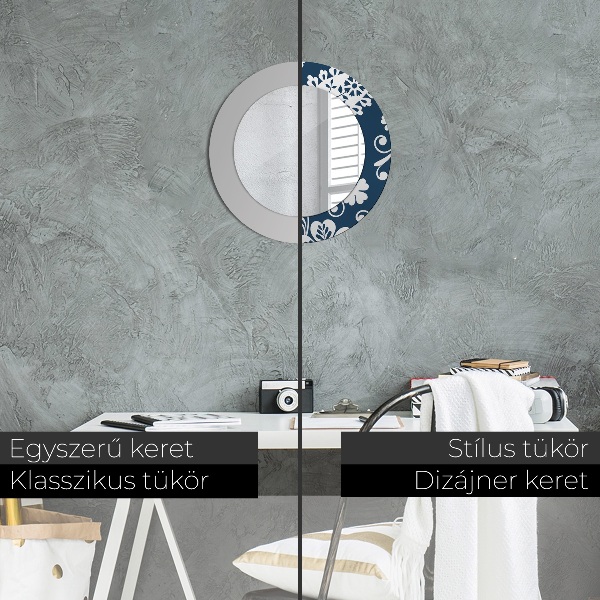 Espejo redondo impreso decorativo redondo Composición de cachemira