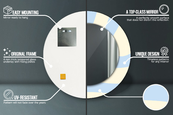 Espejo redondo impreso decorativo redondo Forma abstracta