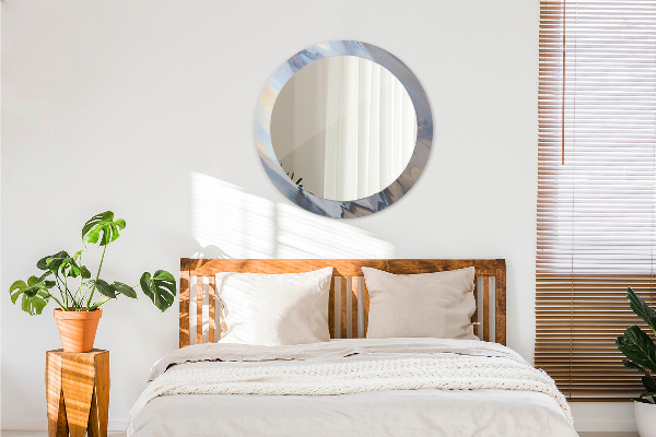 Espejo redondo marco estampado Textura holográfica