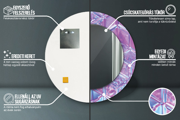 Espejo redondo marco estampado Abstracto surrealista