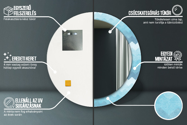 Espejo redondo con decoración Patrón de chevrón