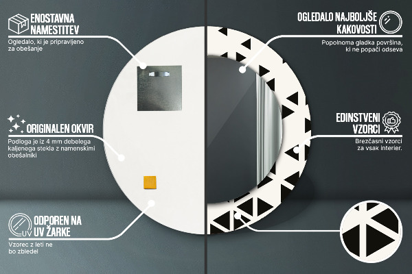 Espejo redondo con decoración Abstracto geométrico