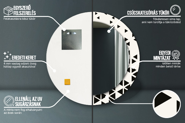 Espejo redondo con decoración Abstracto geométrico