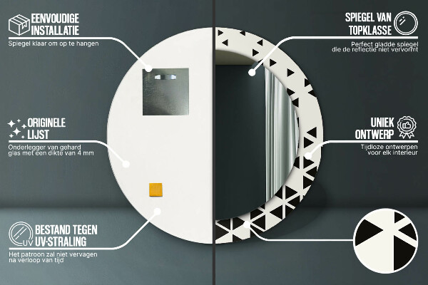 Espejo redondo con decoración Abstracto geométrico