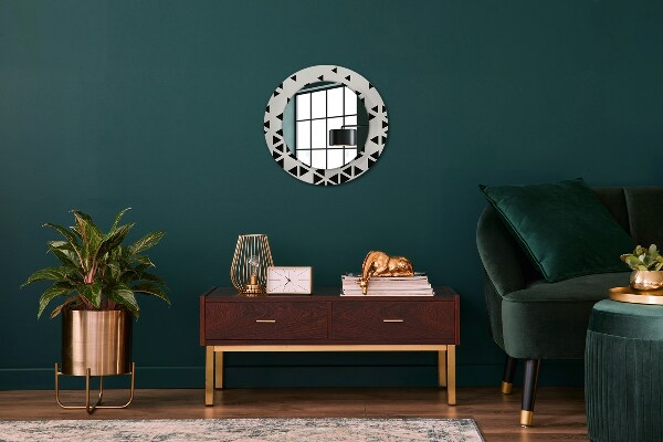 Espejo redondo con decoración Abstracto geométrico