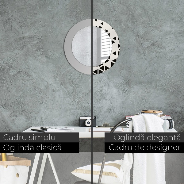 Espejo redondo con decoración Abstracto geométrico