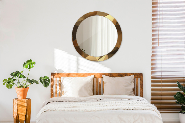 Espejo redondo impreso decorativo redondo Abstracción de oro