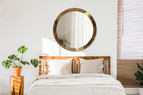 Espejo redondo impreso decorativo redondo Abstracción de oro