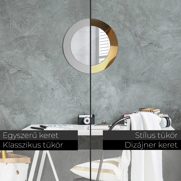 Espejo redondo impreso decorativo redondo Abstracción de oro