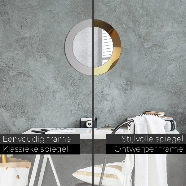 Espejo redondo impreso decorativo redondo Abstracción de oro