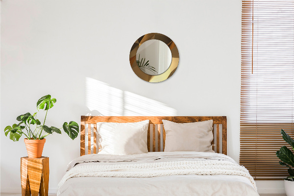 Espejo redondo impreso decorativo redondo Abstracción de oro