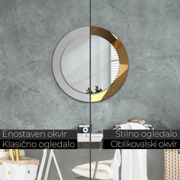 Espejo redondo impreso decorativo redondo Abstracción de oro