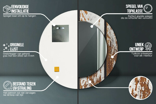 Espejo ścienne decorativo redondo Madera oscura de época