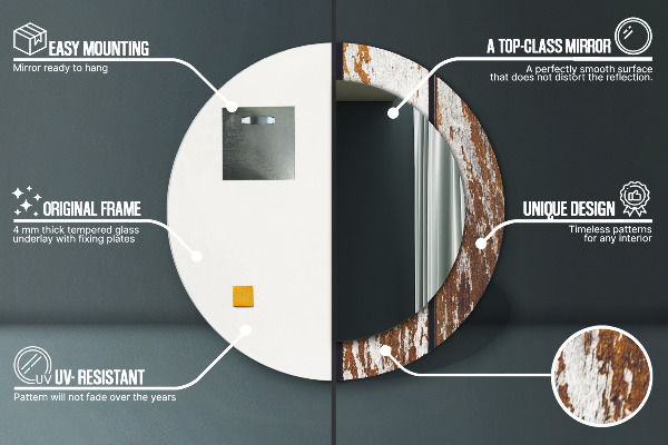 Espejo ścienne decorativo redondo Madera oscura de época