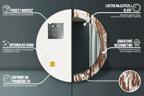 Espejo ścienne decorativo redondo Madera oscura de época