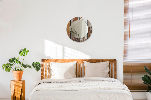 Espejo ścienne decorativo redondo Madera oscura de época