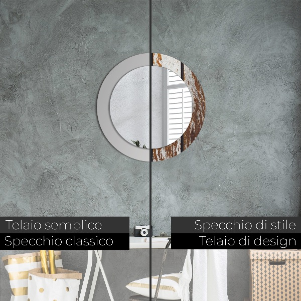 Espejo ścienne decorativo redondo Madera oscura de época