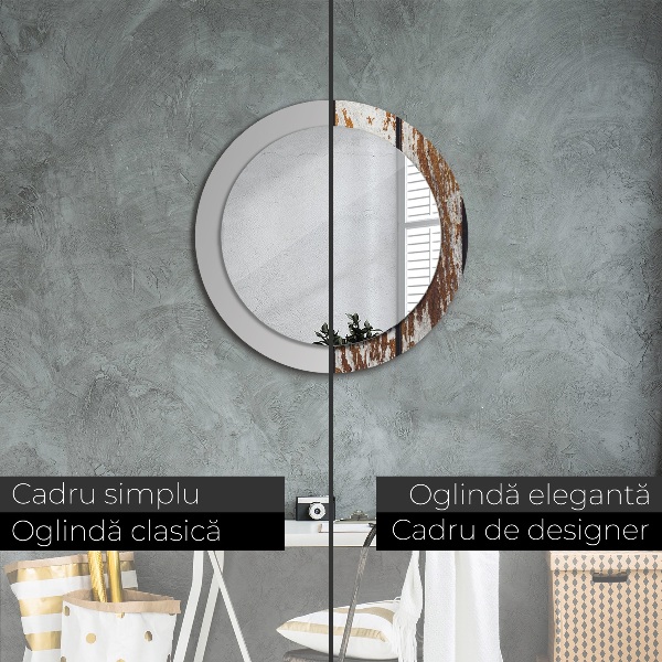 Espejo ścienne decorativo redondo Madera oscura de época