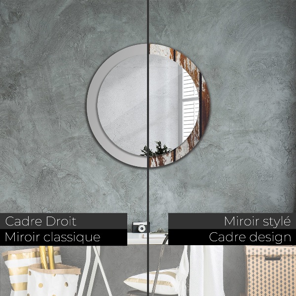 Espejo ścienne decorativo redondo Madera oscura de época