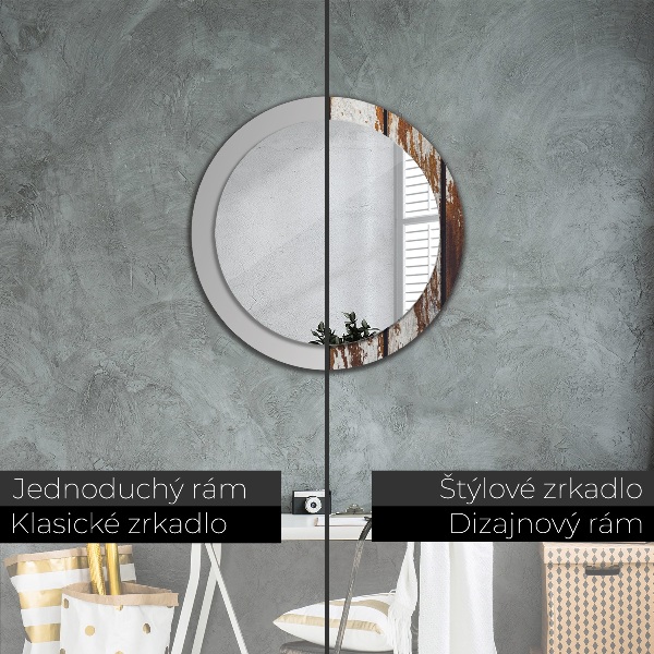 Espejo ścienne decorativo redondo Madera oscura de época