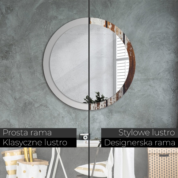 Espejo ścienne decorativo redondo Madera oscura de época