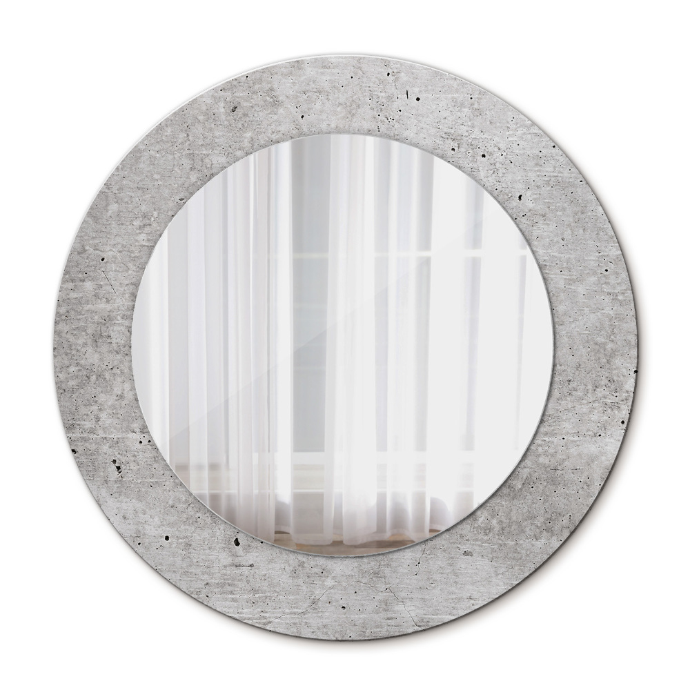 Espejo redondo marco estampado Hormigón gris