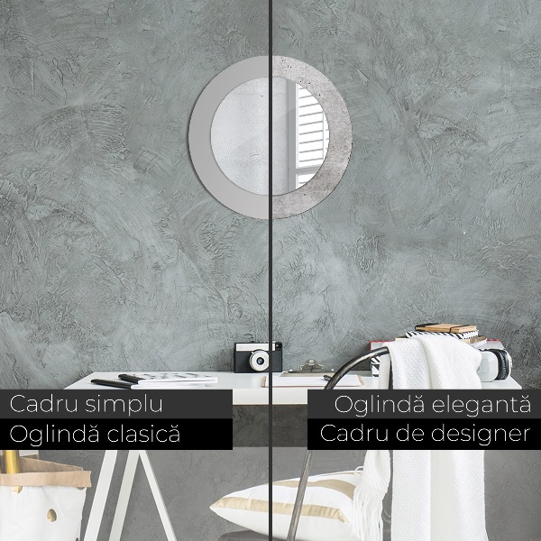 Espejo redondo marco estampado Hormigón gris