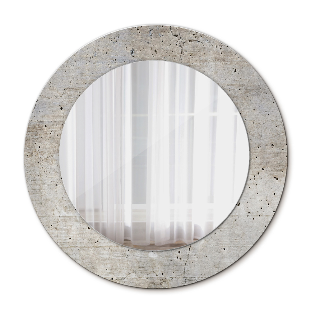 Espejo redondo con decoración Hormigón gris