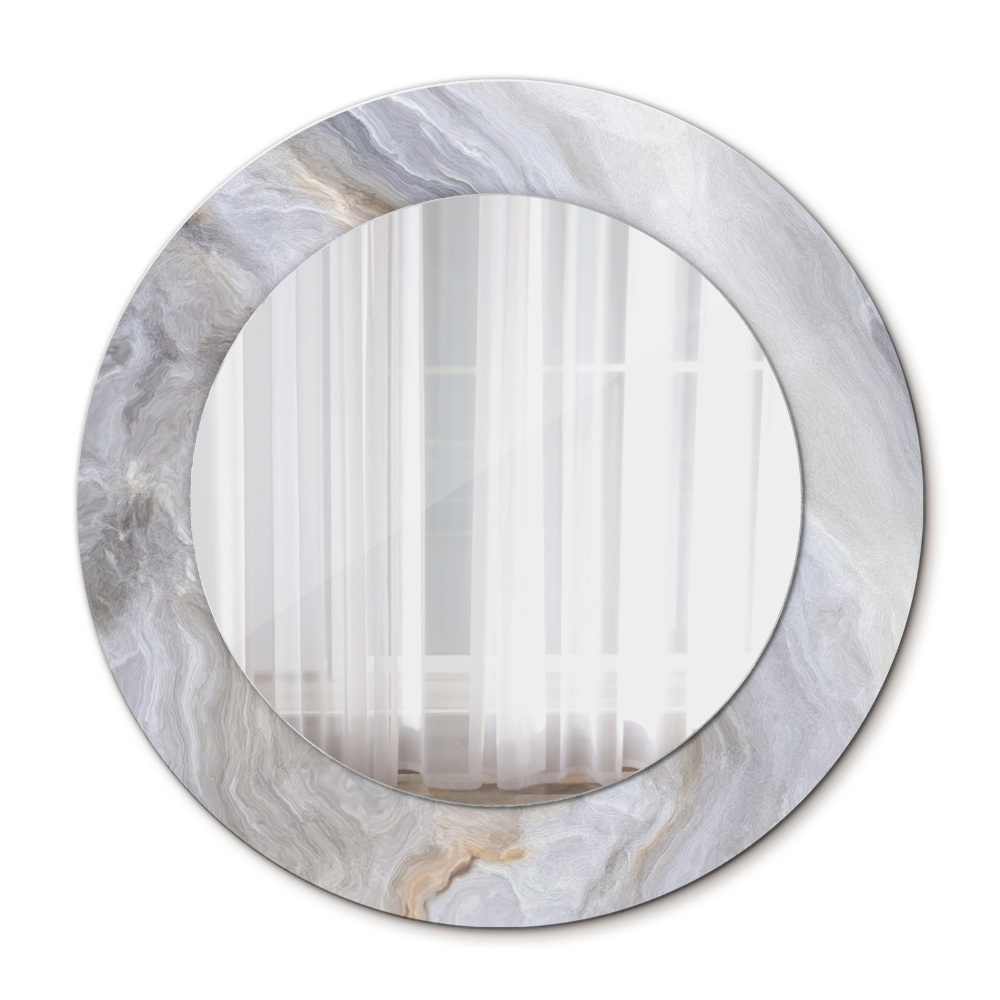Espejo redondo marco estampado Mármol abstracto