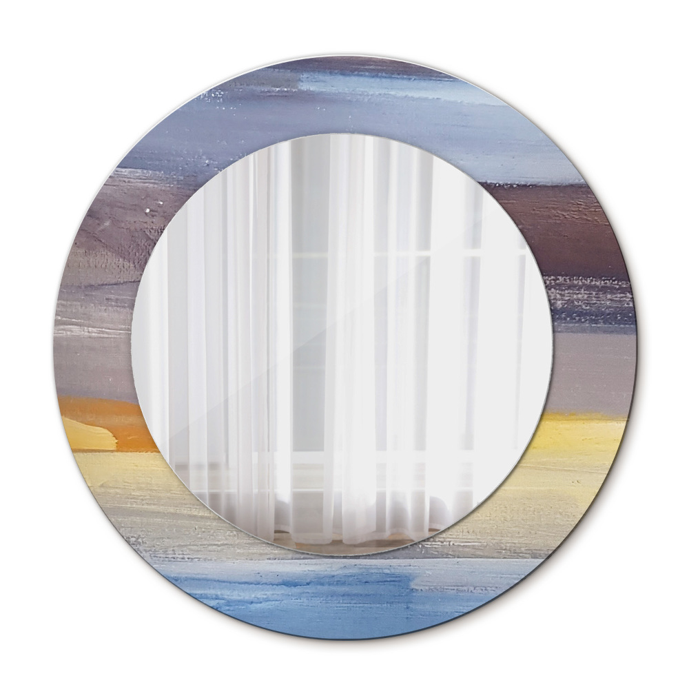 Espejo redondo marco con estampado decorativo Imagen abstracta