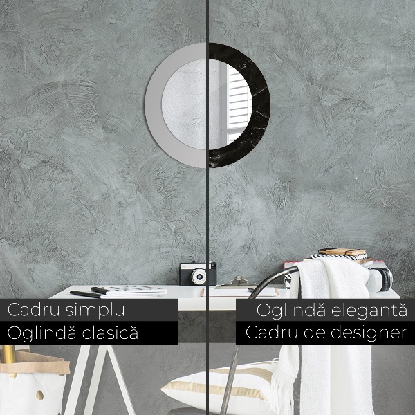 Espejo redondo con decoración Piedra de mármol