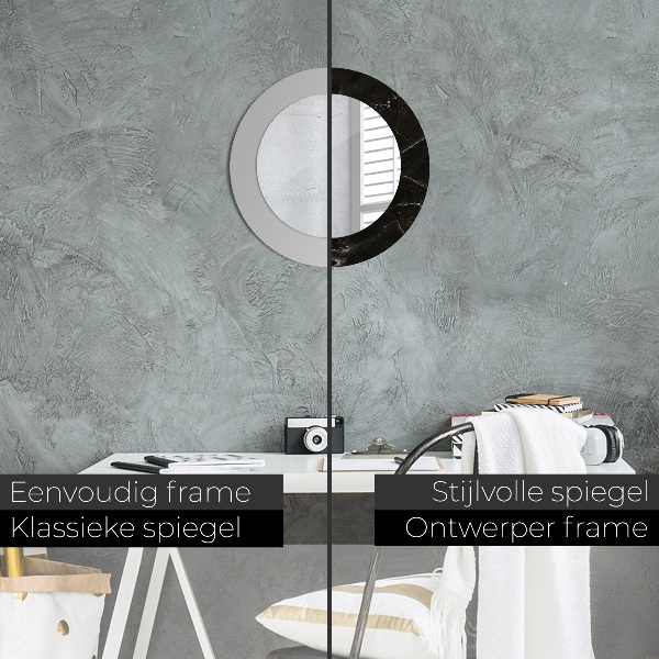 Espejo redondo con decoración Piedra de mármol