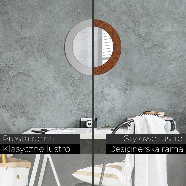 Espejo redondo impreso decorativo redondo Metal oxidado