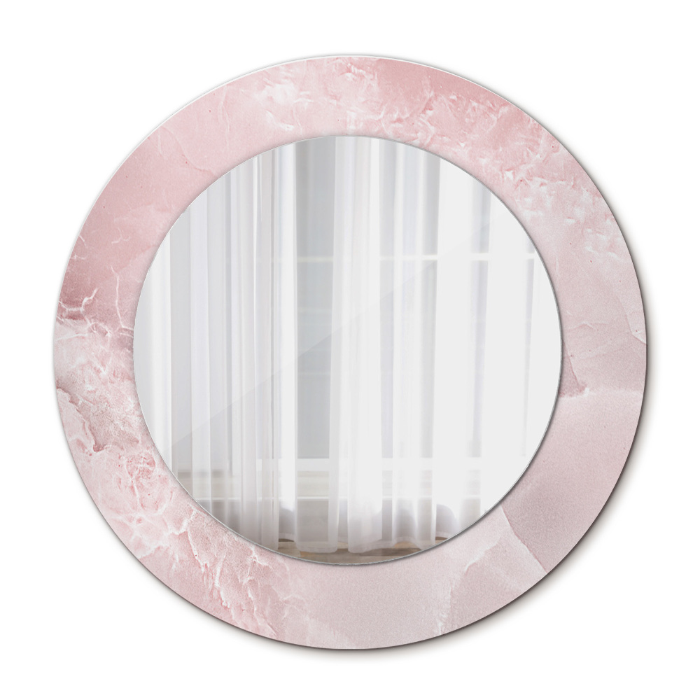 Espejo redondo impreso decorativo redondo Piedra rosa