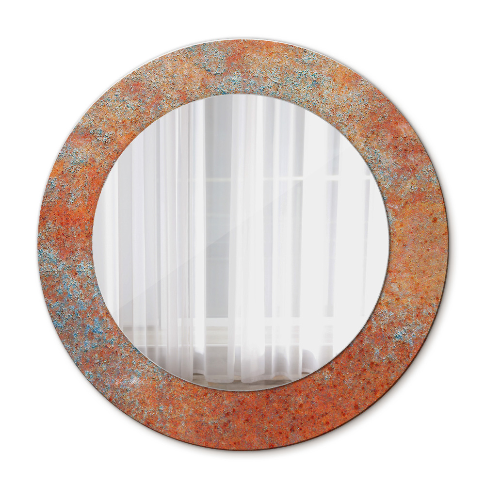 Espejo redondo marco estampado Metal oxidado