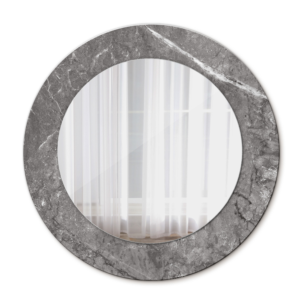 Espejo redondo marco con estampado decorativo Mármol rústico