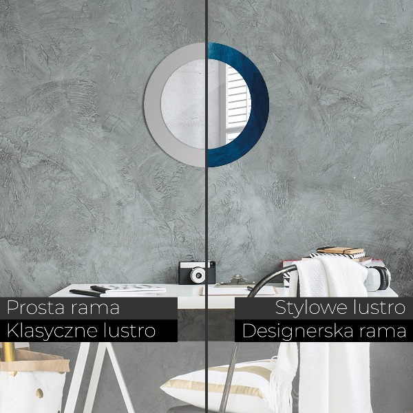 Espejo redondo marco con estampado decorativo Arte abstracto