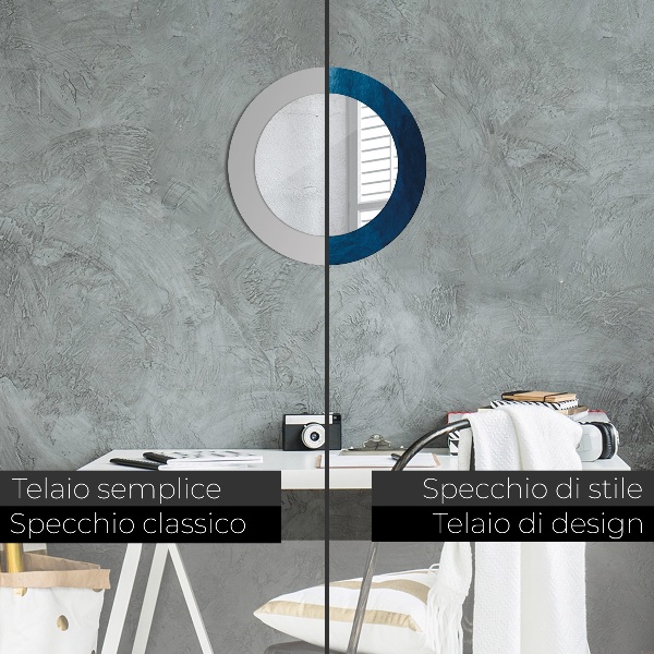 Espejo redondo marco con estampado decorativo Arte abstracto