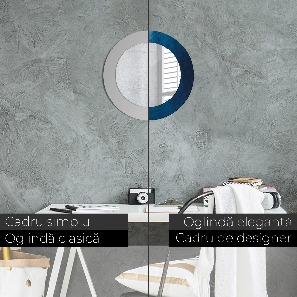 Espejo redondo marco con estampado decorativo Arte abstracto