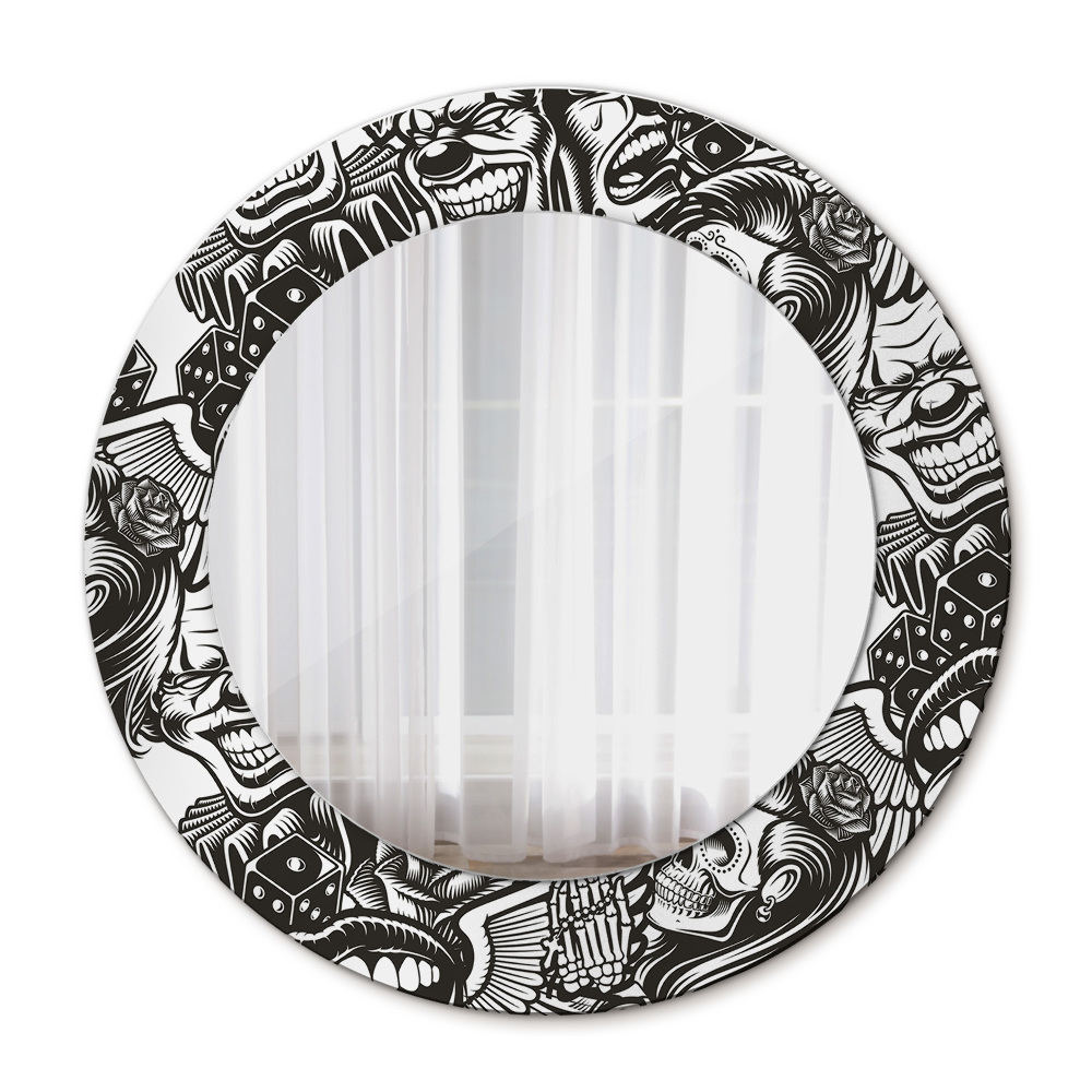 Espejo redondo marco con estampado decorativo Líquido abstracto