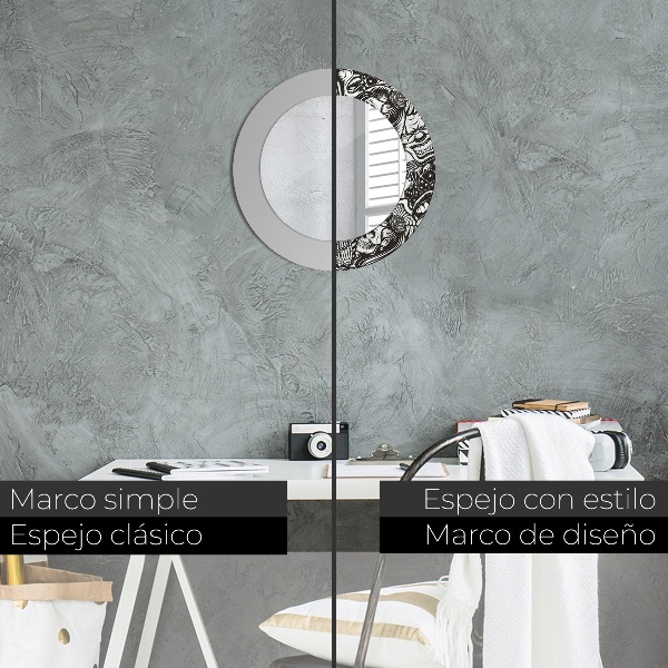 Espejo redondo marco con estampado decorativo Líquido abstracto