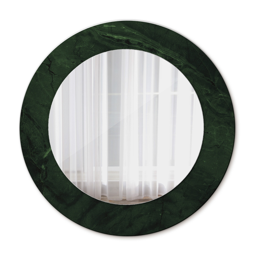 Espejo redondo con decoración Mármol verde