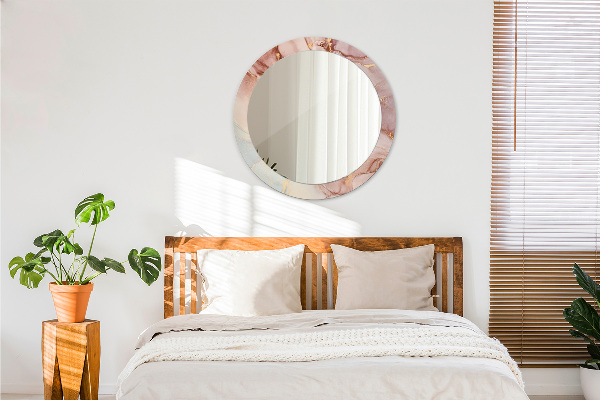 Espejo redondo con decoración Líquido abstracto