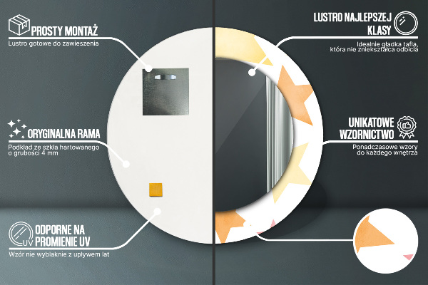 Espejo ścienne decorativo redondo Estrellas pastel